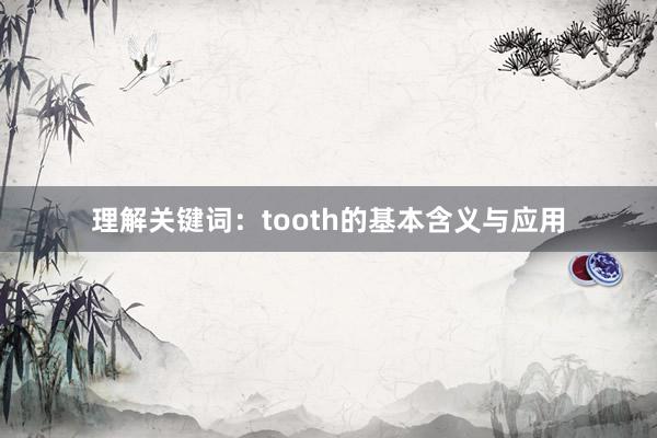 理解关键词：tooth的基本含义与应用